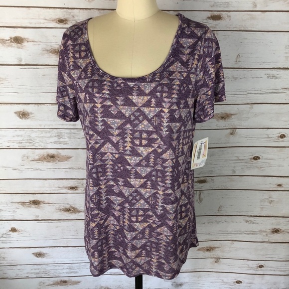 LuLaRoe Tops - LuLaRoe Lavender Geometric Print Classic T Top
